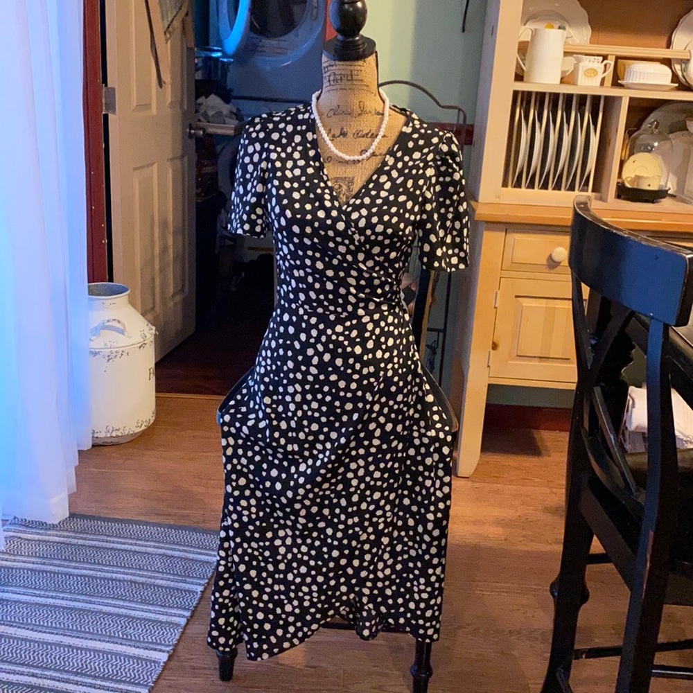 Navy wrap dress